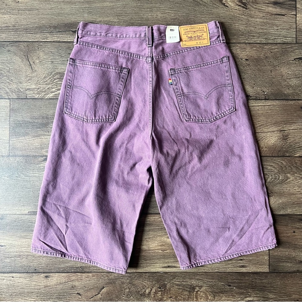 Levi’s Pride Collection Baggy X-Long Denim Shorts Purple Size 32